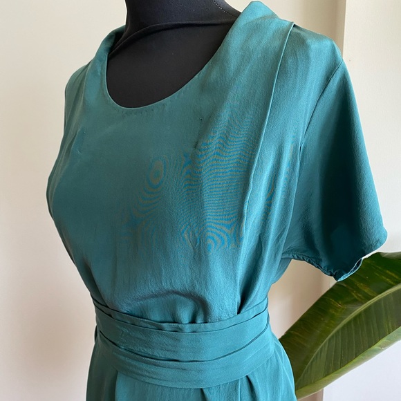 Aritiza Wilfred Forest Green Silk Dress Sz XS - Picture 4 of 6